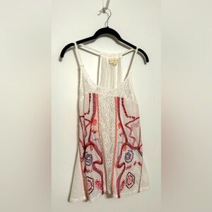 Unique Love Stitch Tank with a fun multicolor stitching pattern.